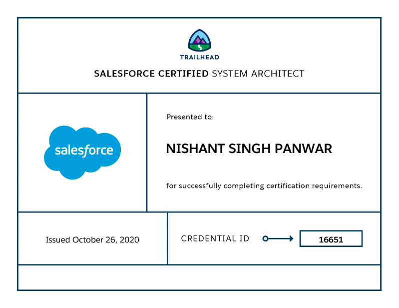 System Architect Certificate of Nishant Singh Panwar